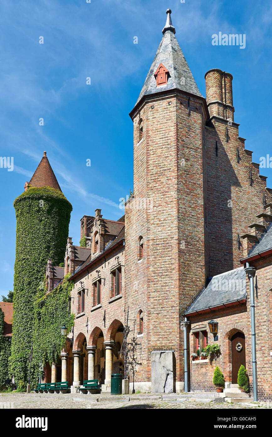 Back Side of Gruuthuse Museum, Bruges, Belgium Stock Photo