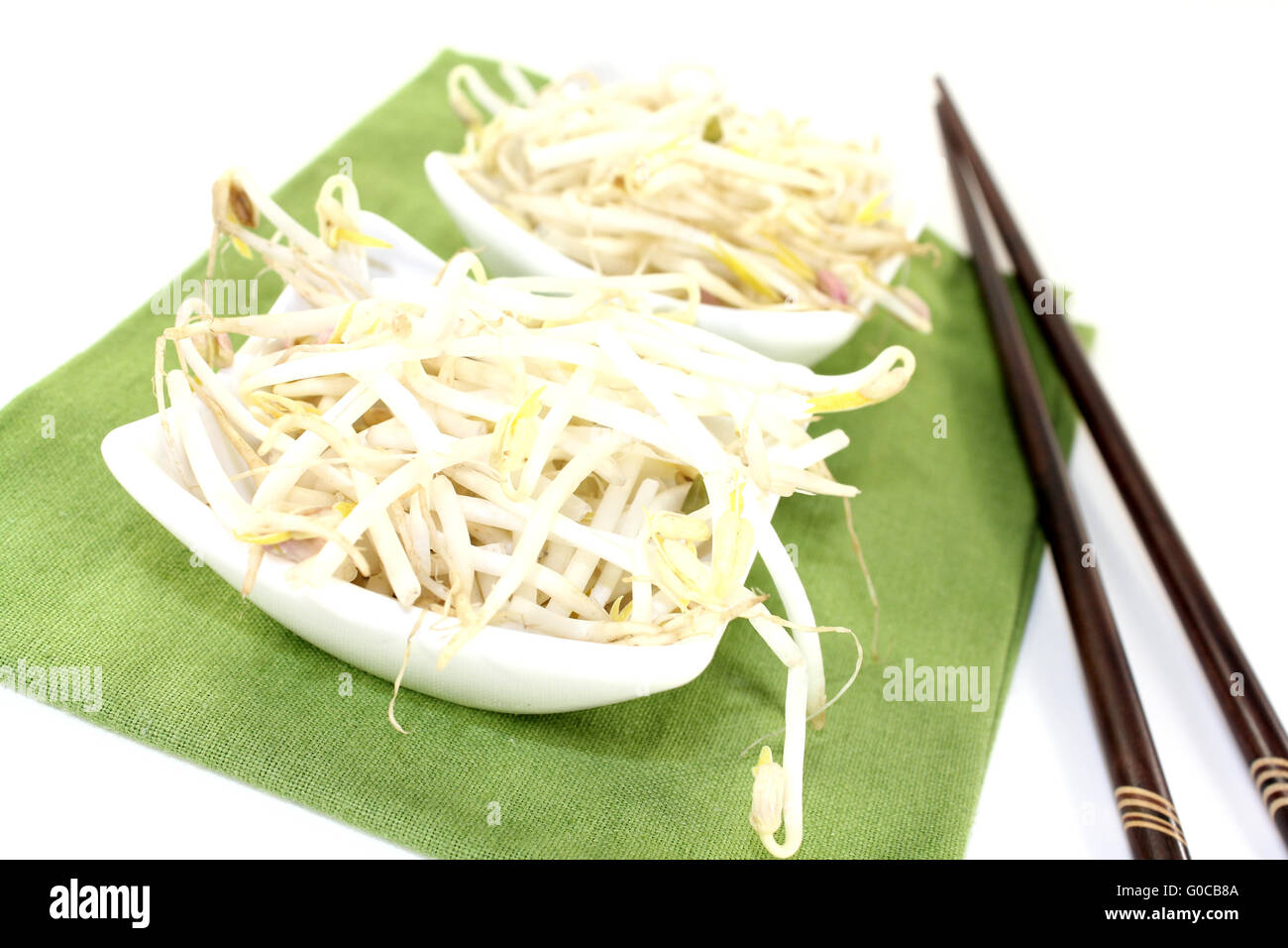 fresh mung bean sprouts Stock Photo