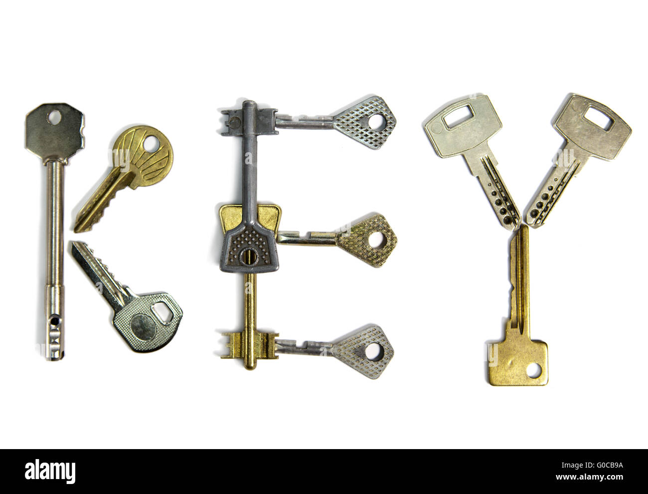 word key is made of keys of various form Stock Photo Alamy