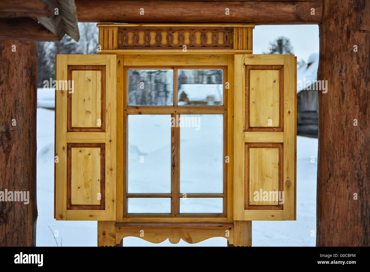 wooden frame windows Stock Photo Alamy