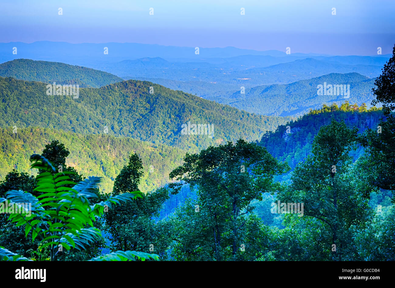 Blue Ridge Parkway National Park Sunset Scenic Mountains summer Landscape Stock Photo Alamy