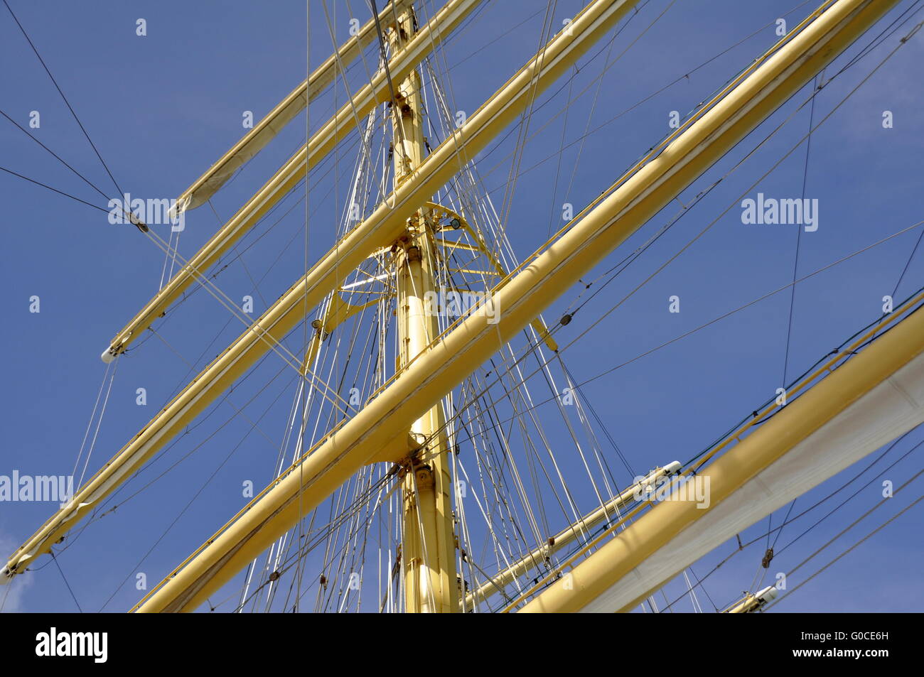 mast of a big sailing ship Stock Photo