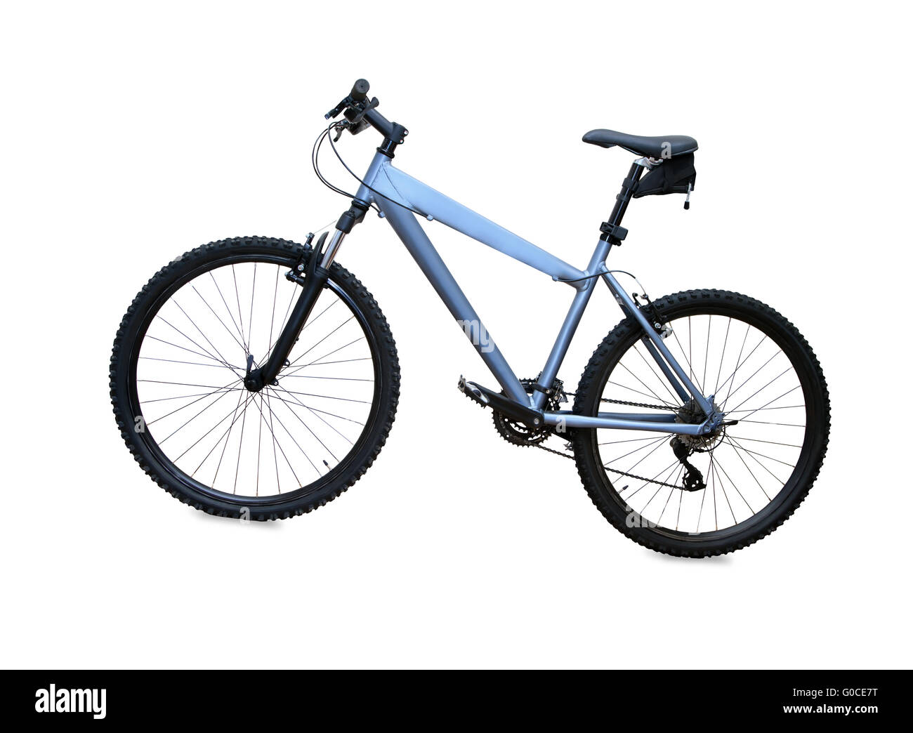 blue mountain bike isolated over white background Stock Photo