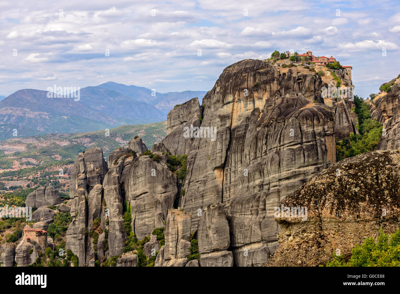 Monasteries on top of Meteora rocks in Greece Stock Photo - Alamy