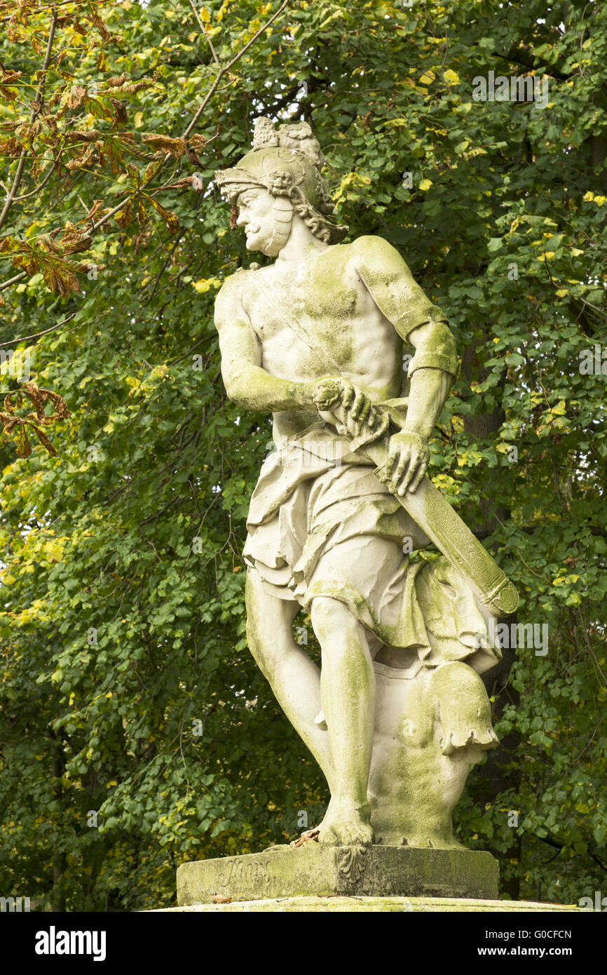 Mars-statue at the Moated castle Nordkirchen, Germ Stock Photo