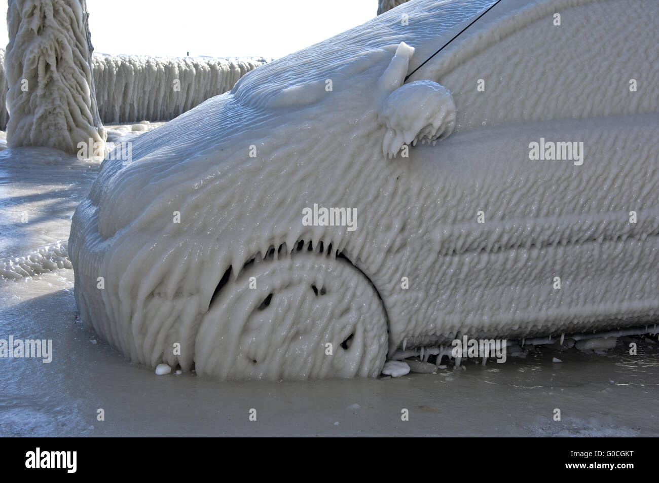 Iced car Stock Photo