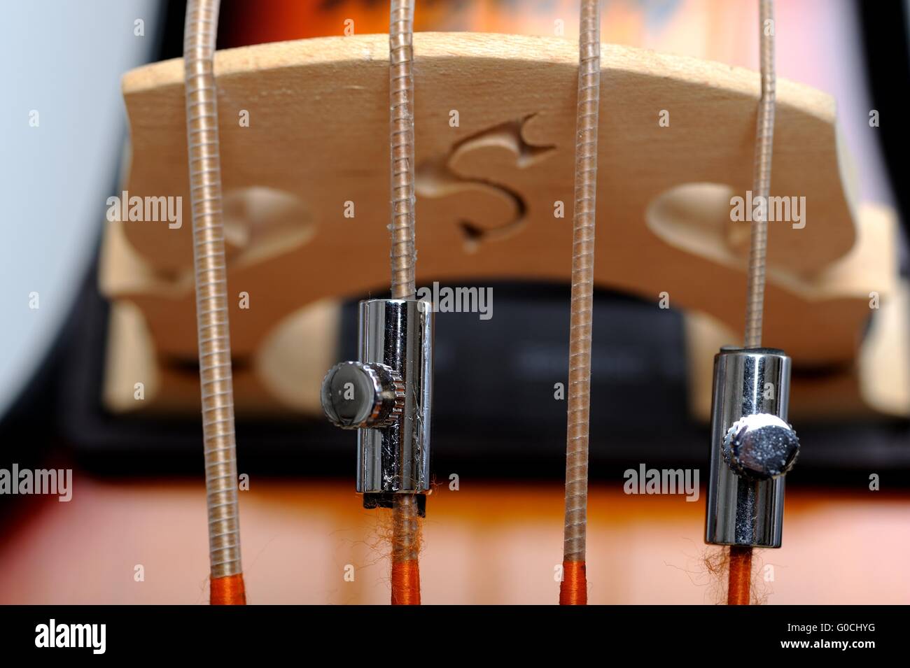 Detail electric double Bass Stock Photo