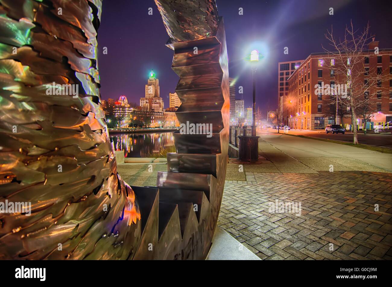 providence Rhode Island from the far side of the waterfront Stock Photo