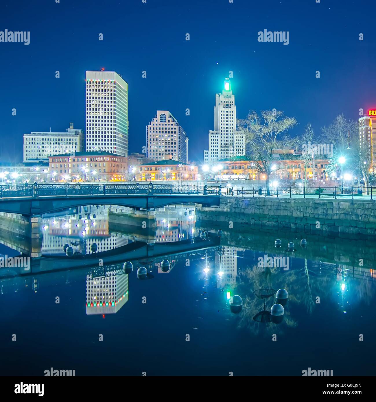 providence Rhode Island from the far side of the waterfront Stock Photo