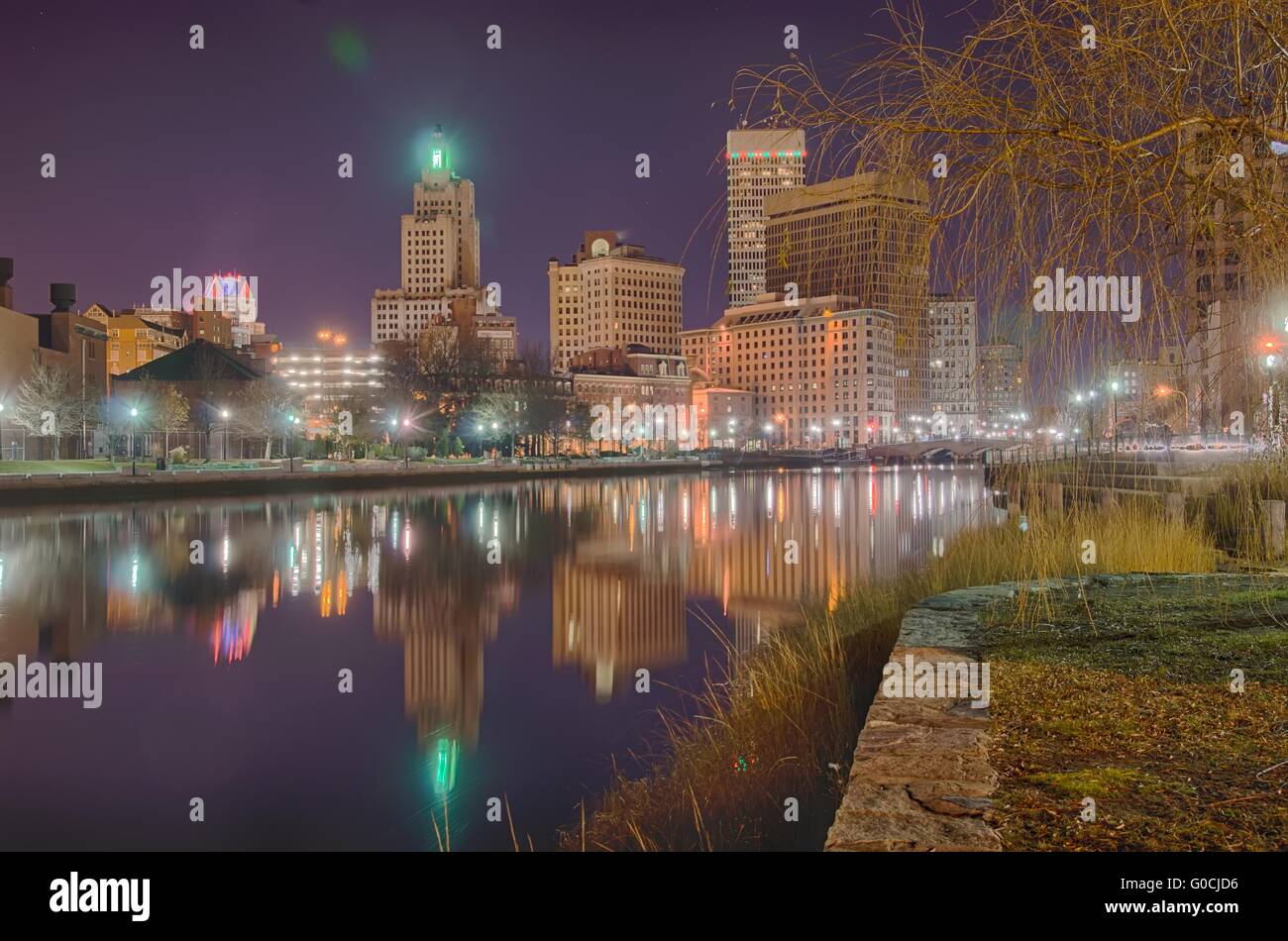 providence Rhode Island from the far side of the waterfront Stock Photo