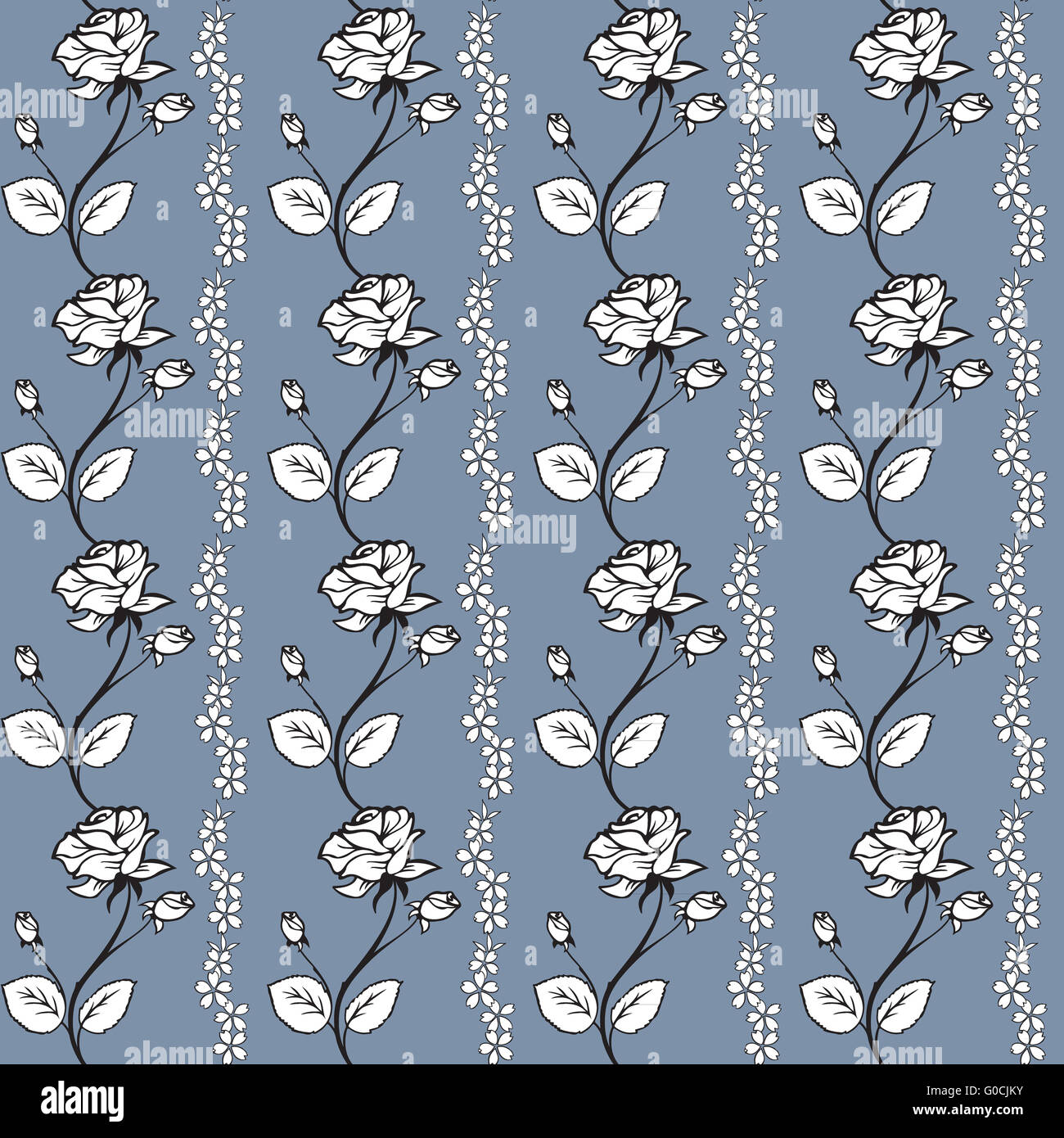 pattern with white roses Stock Photo - Alamy