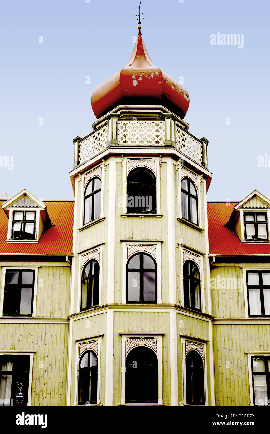 House With Onion Dome Reykjavik Iceland Stock Photo
