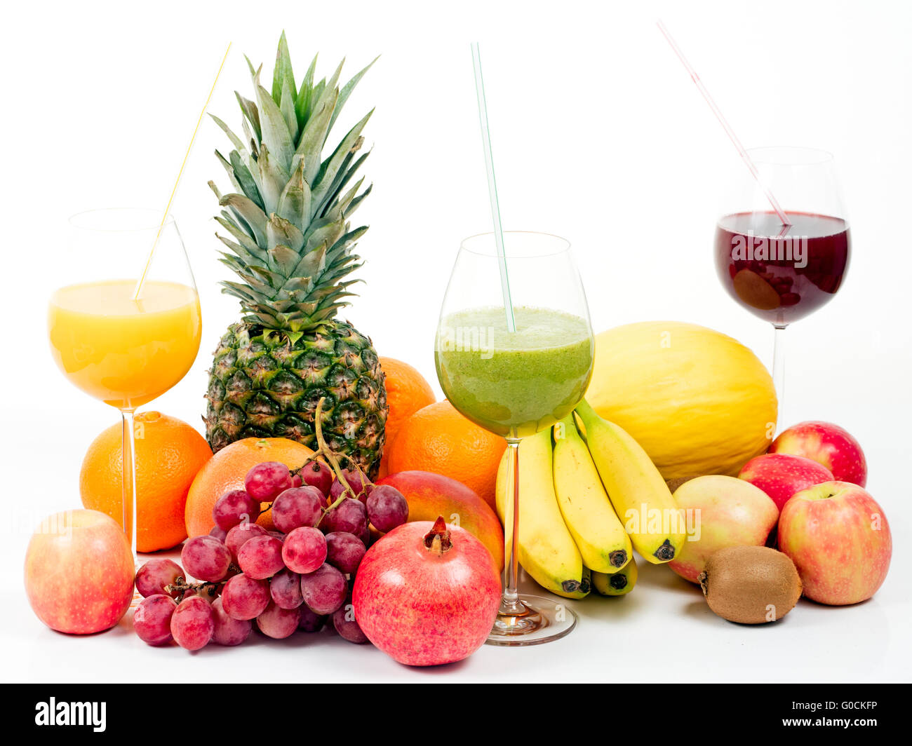 Tropical fruits with juices Stock Photo Alamy