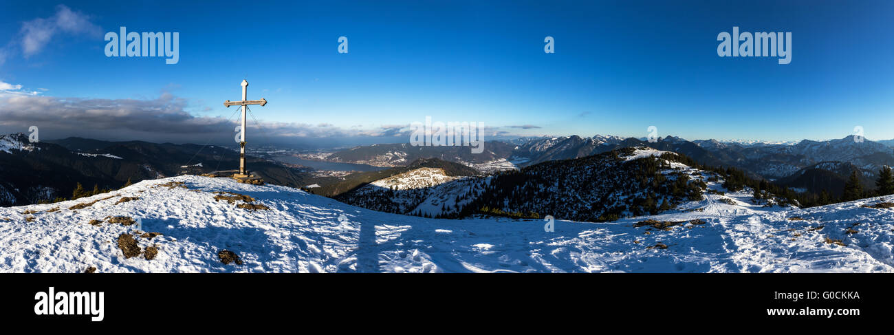 Panorama from summit of Mt. Hirschberg Stock Photo