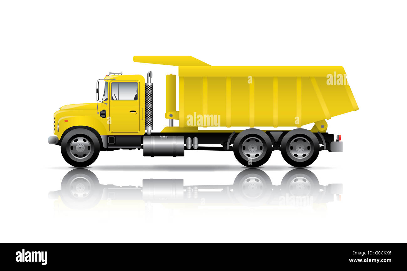Yellow dumper Stock Photo