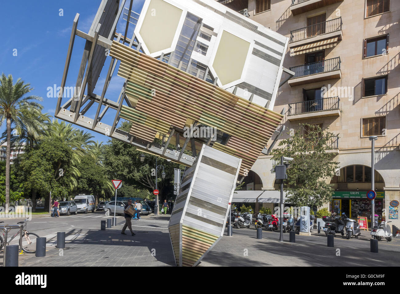 Sculpture of an upside down Church Palma Majorca S Stock Photo