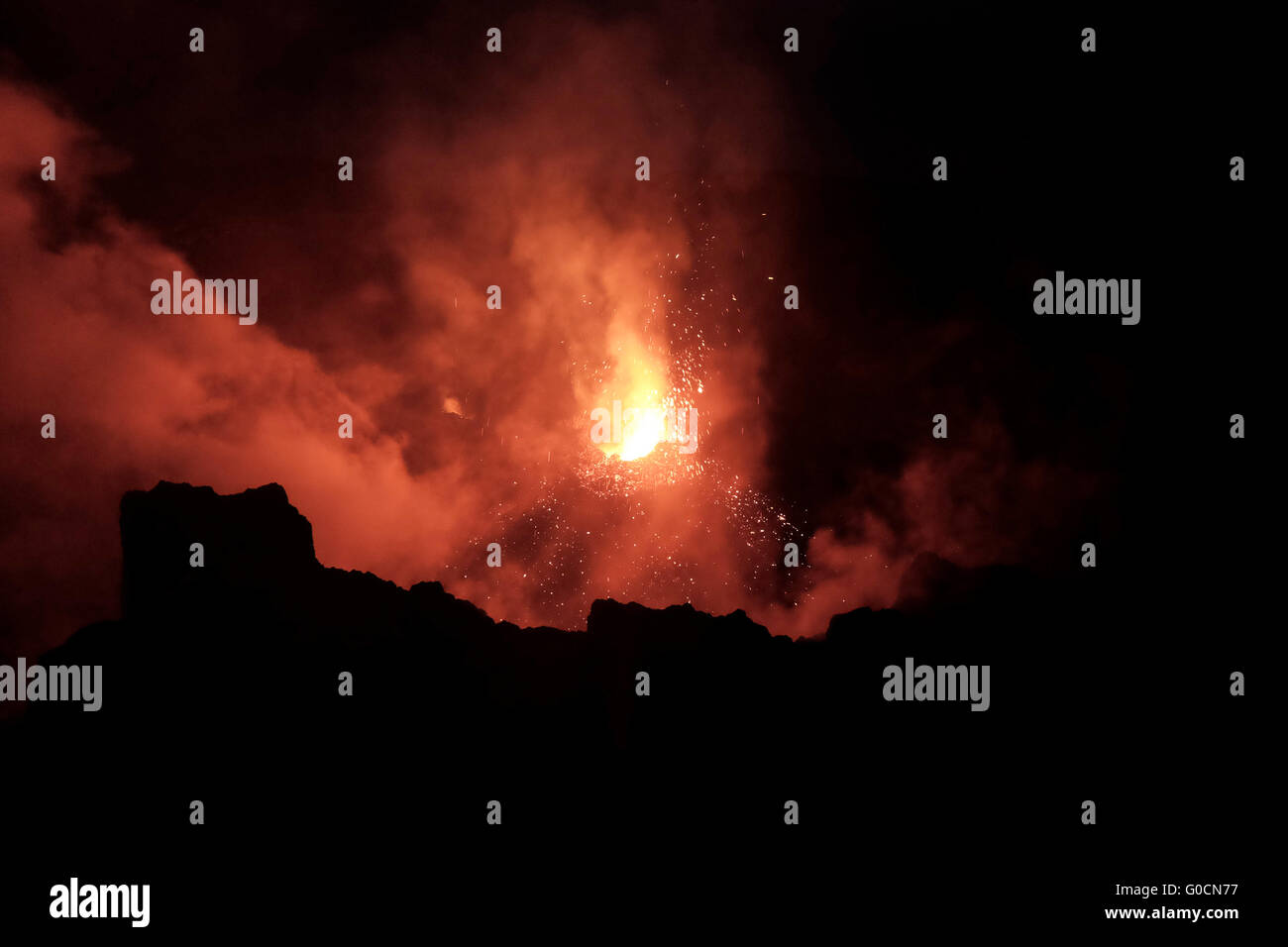 Volcanic eruption from the crater of the Pacaya an active complex ...