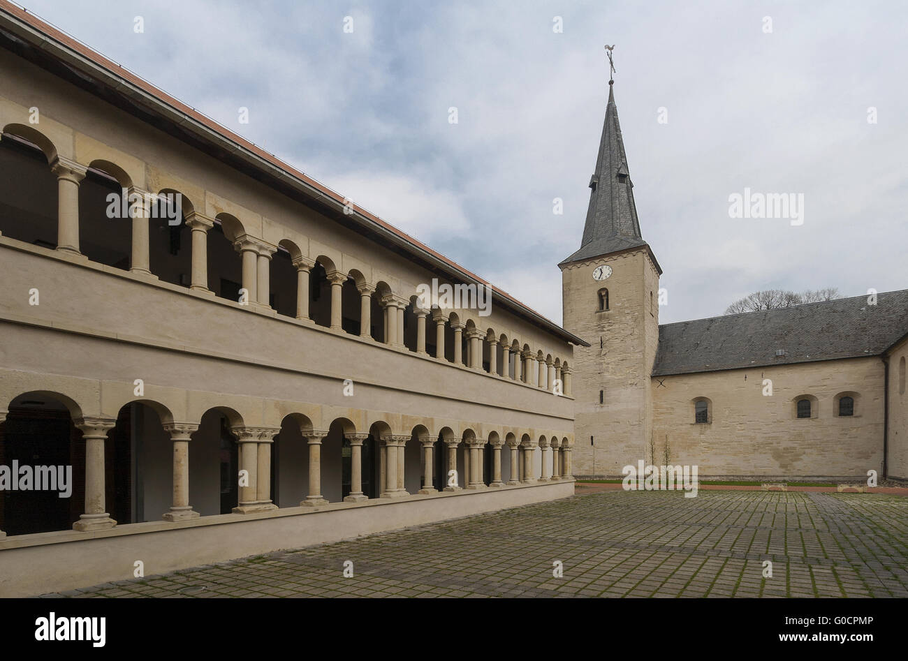 Collegiate Church of St Margaret and dormitory in Stock Photo