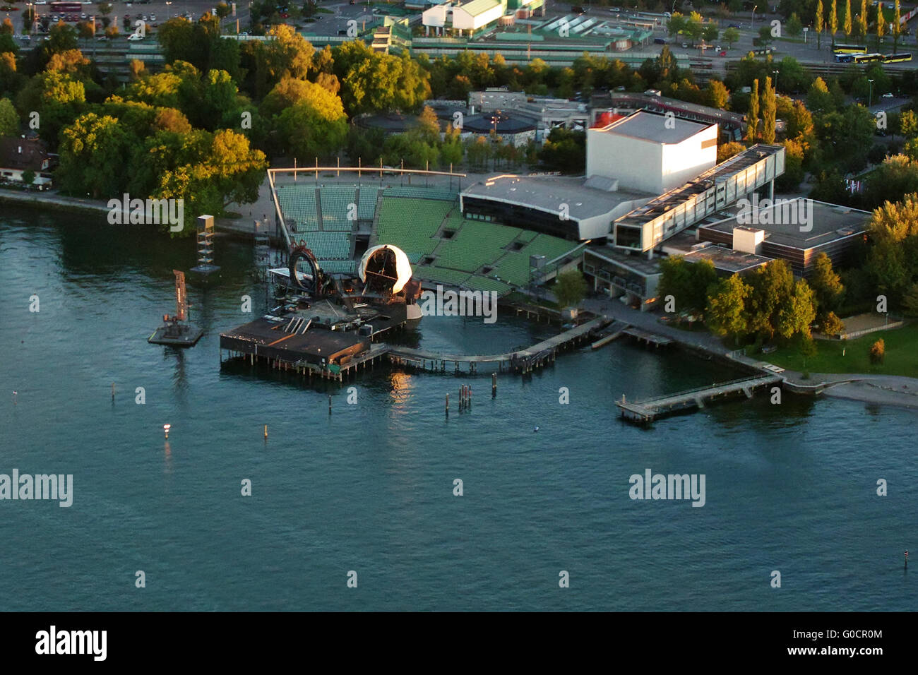 Aerial photography - Bregenz Floating Stage - Lak Stock Photo