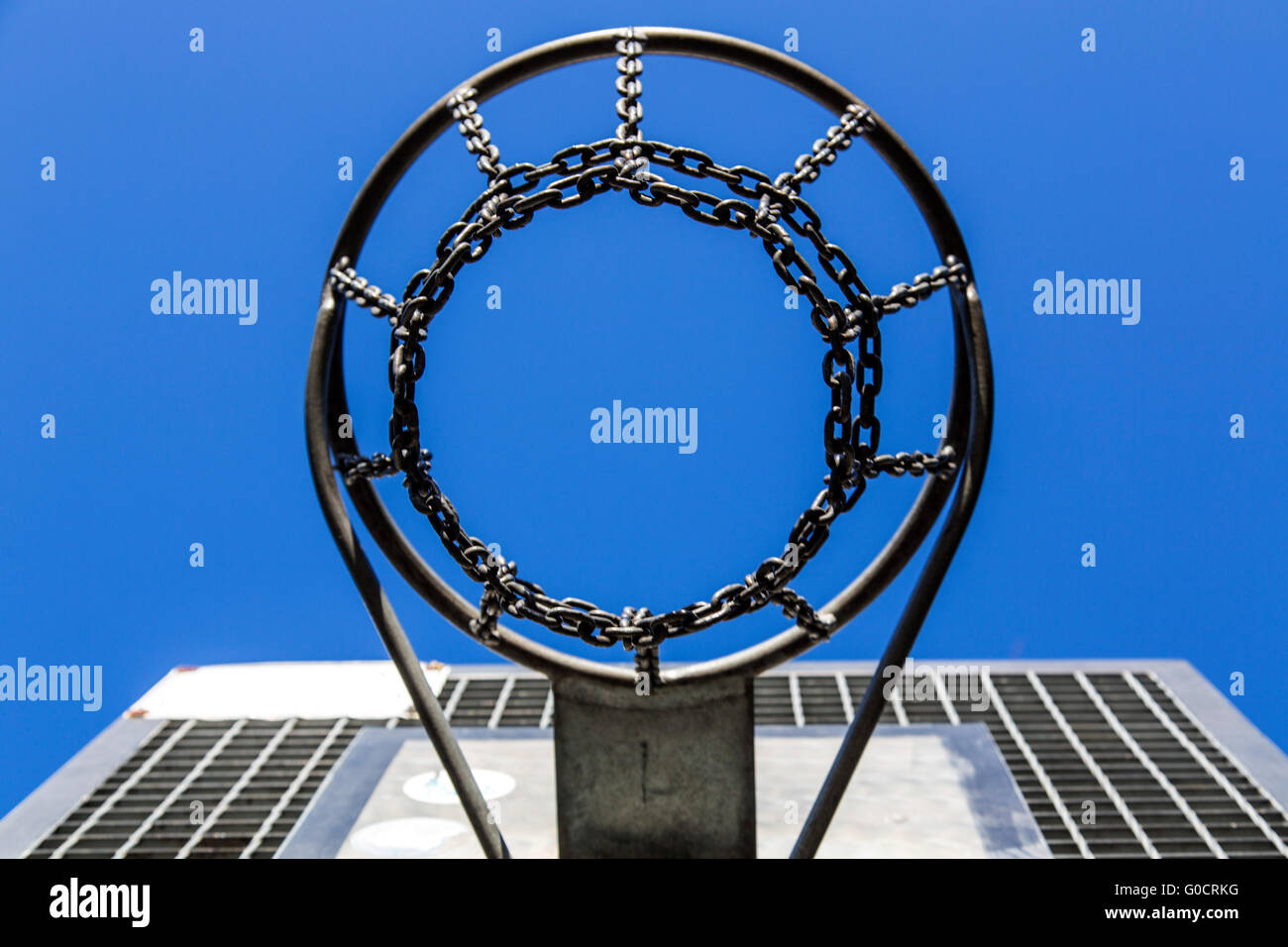 Metal basket ball hoop Stock Photo Alamy