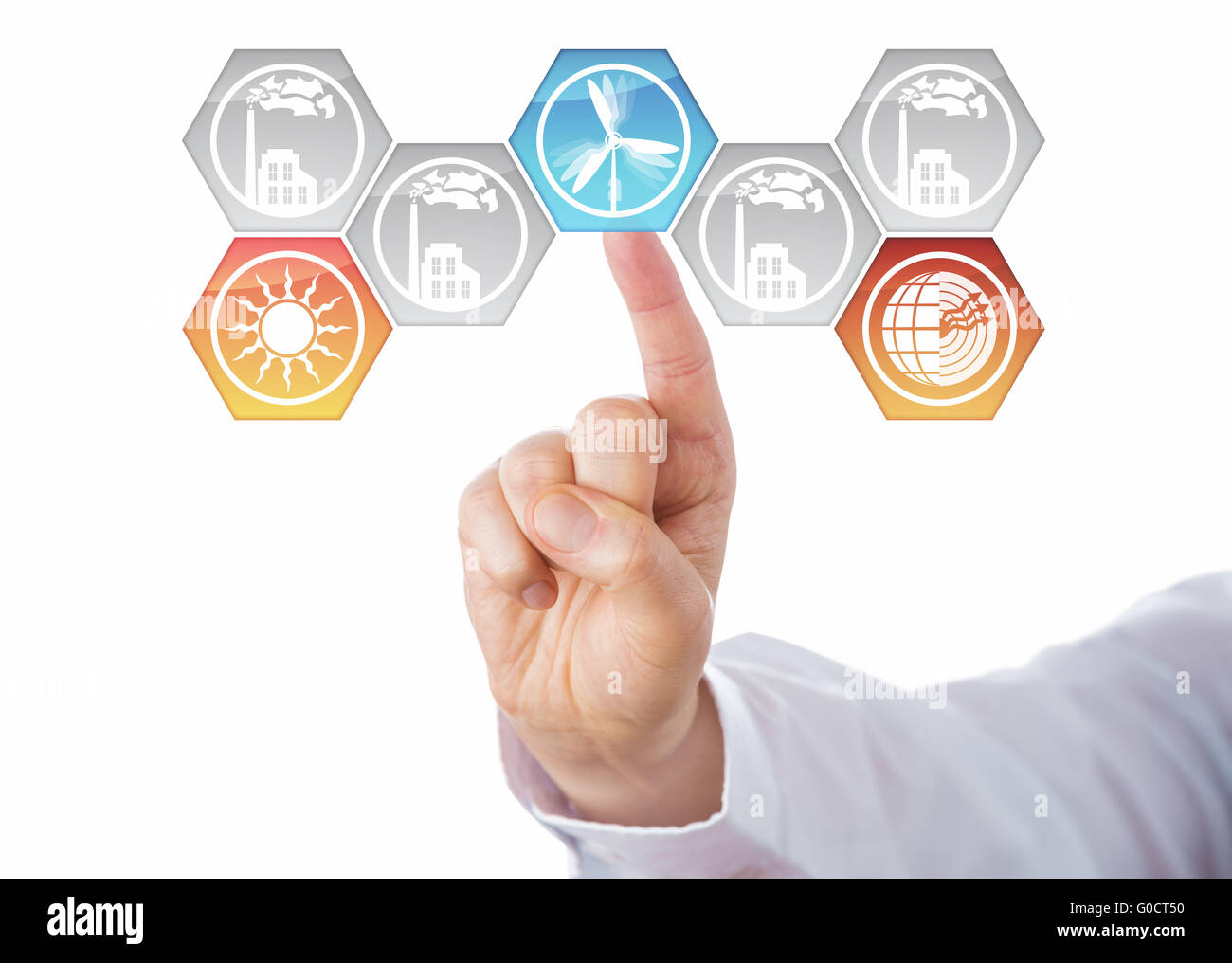 Selecting Solar, Wind And Geothermal Energy Stock Photo Alamy