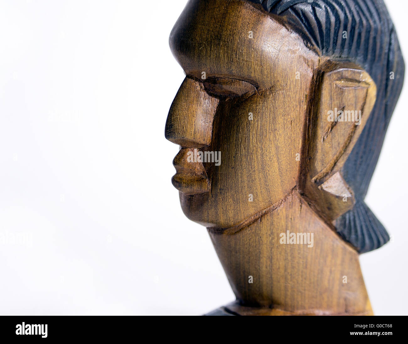 Wooden statuette of a native head Stock Photo Alamy
