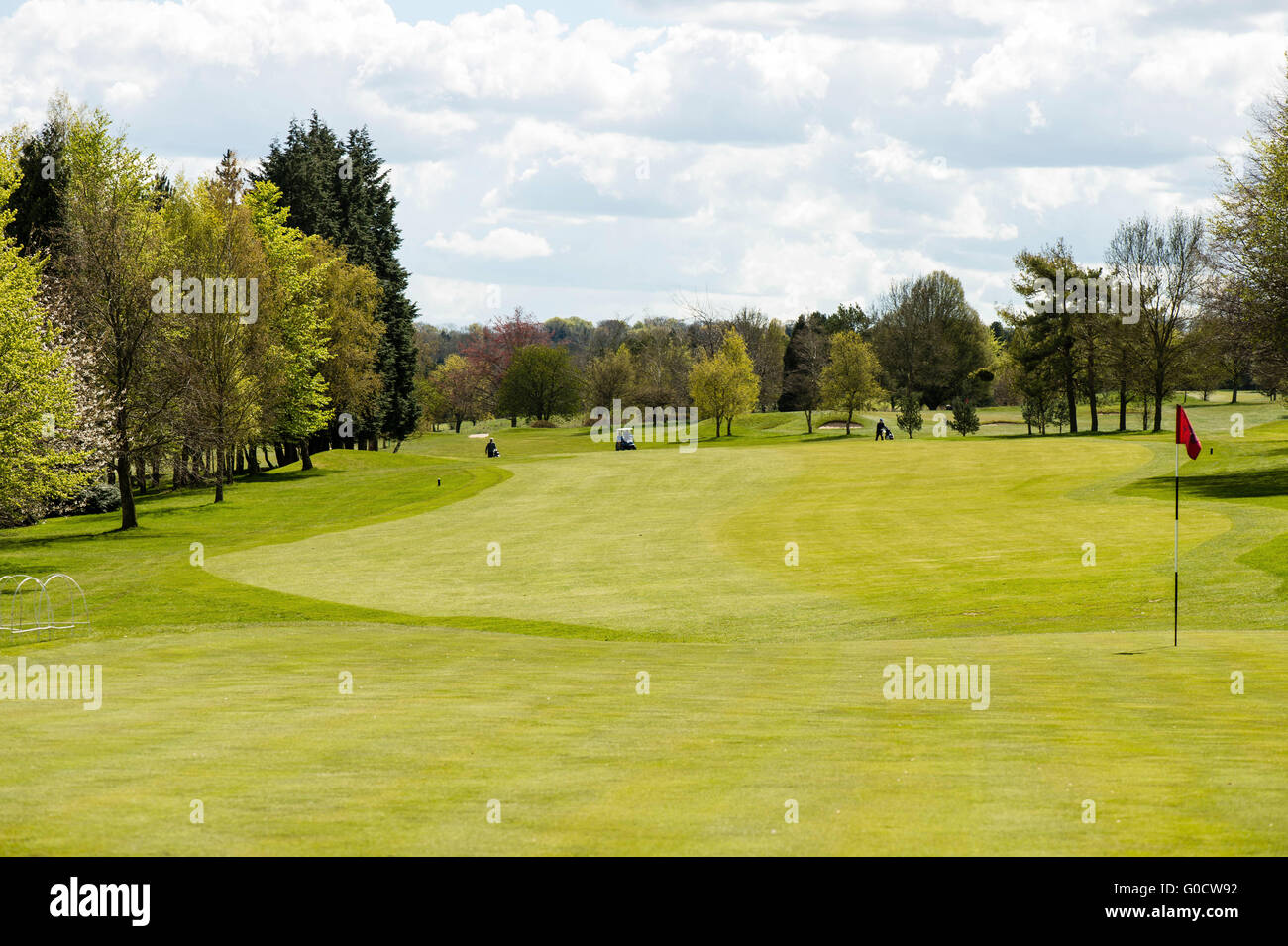 Golf Course Fairway And Green Marker Flag Pole Stock Photo Alamy