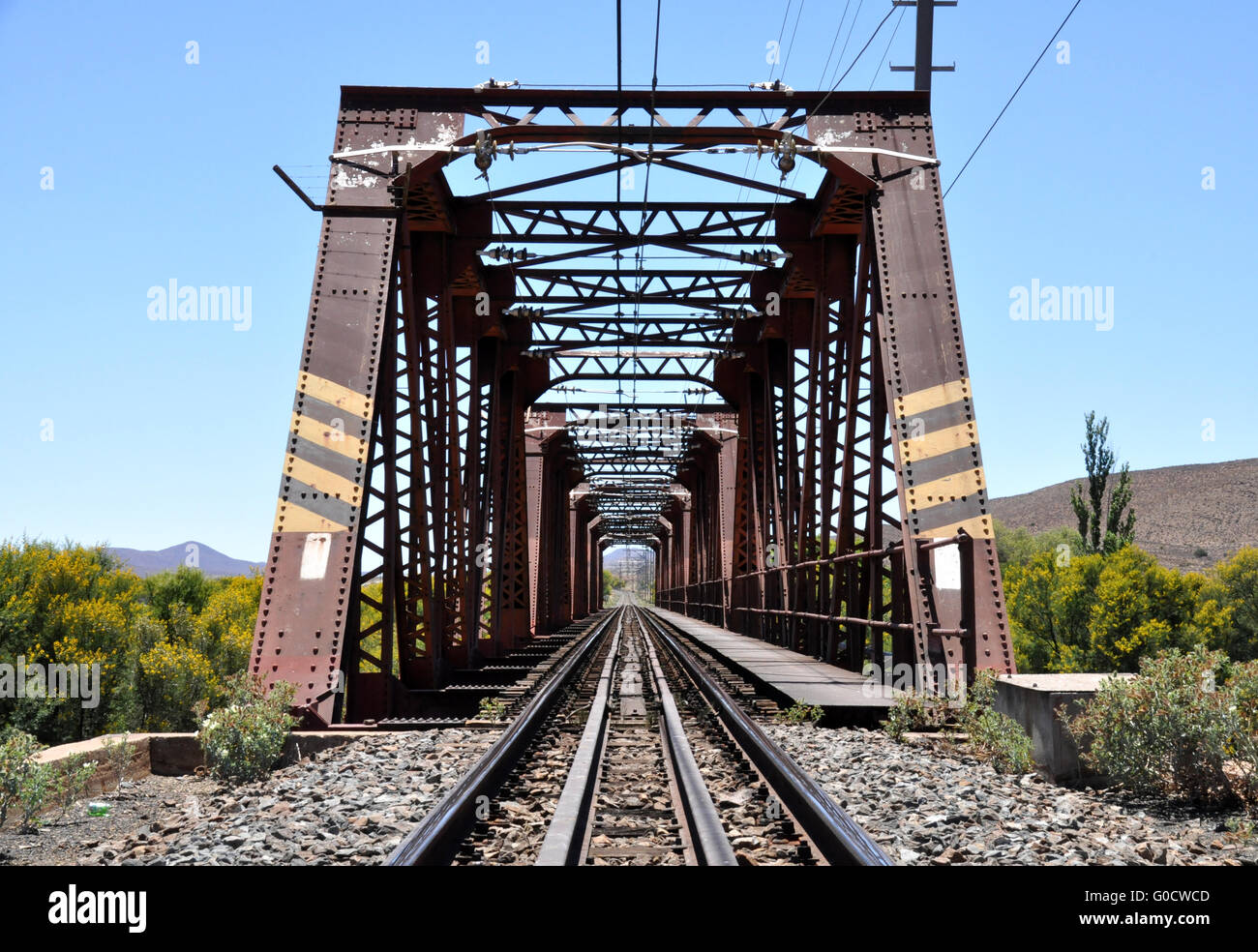 Train bridge of steel Stock Photo