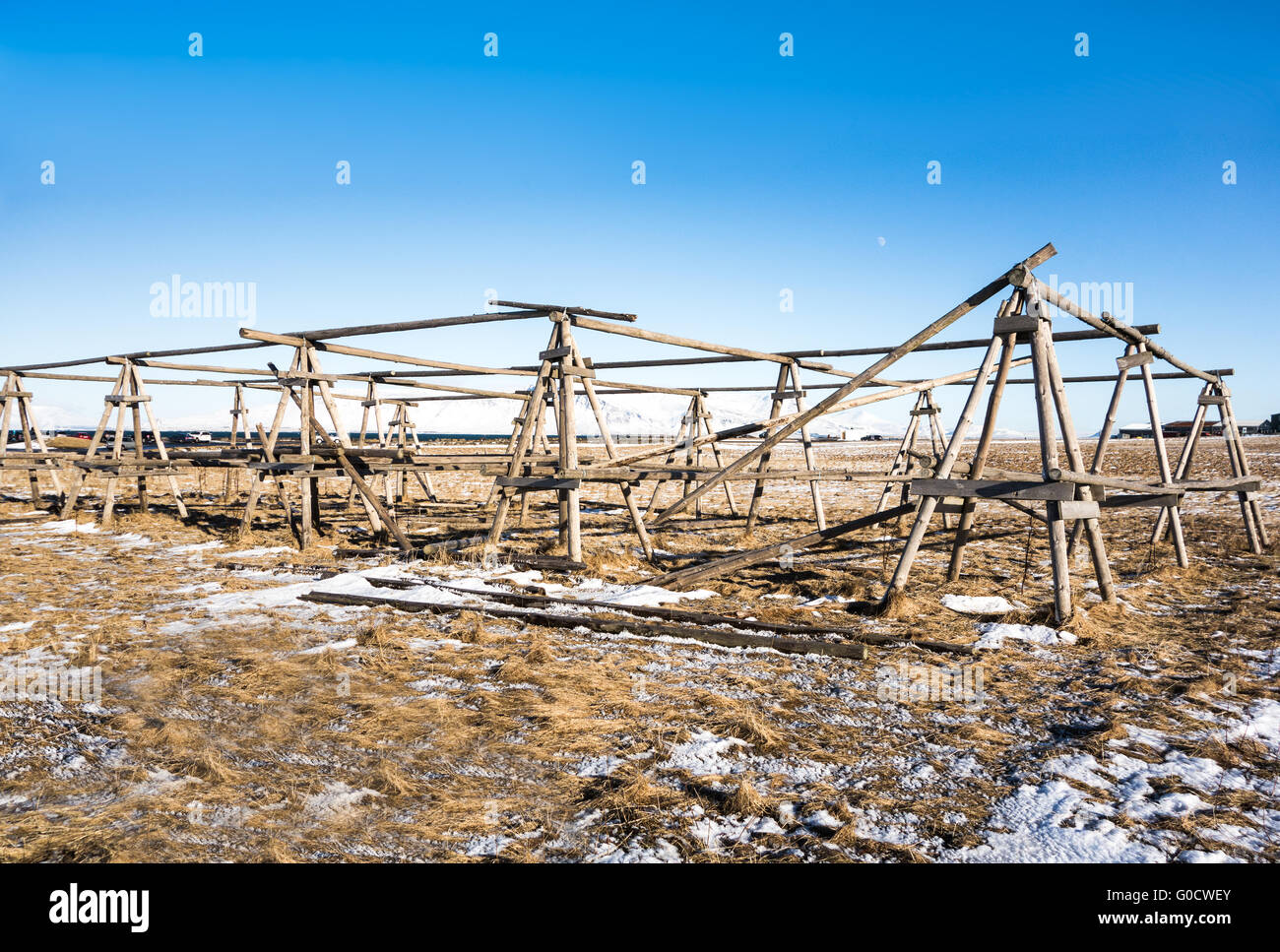 Fish drying rack Stock Photo Alamy