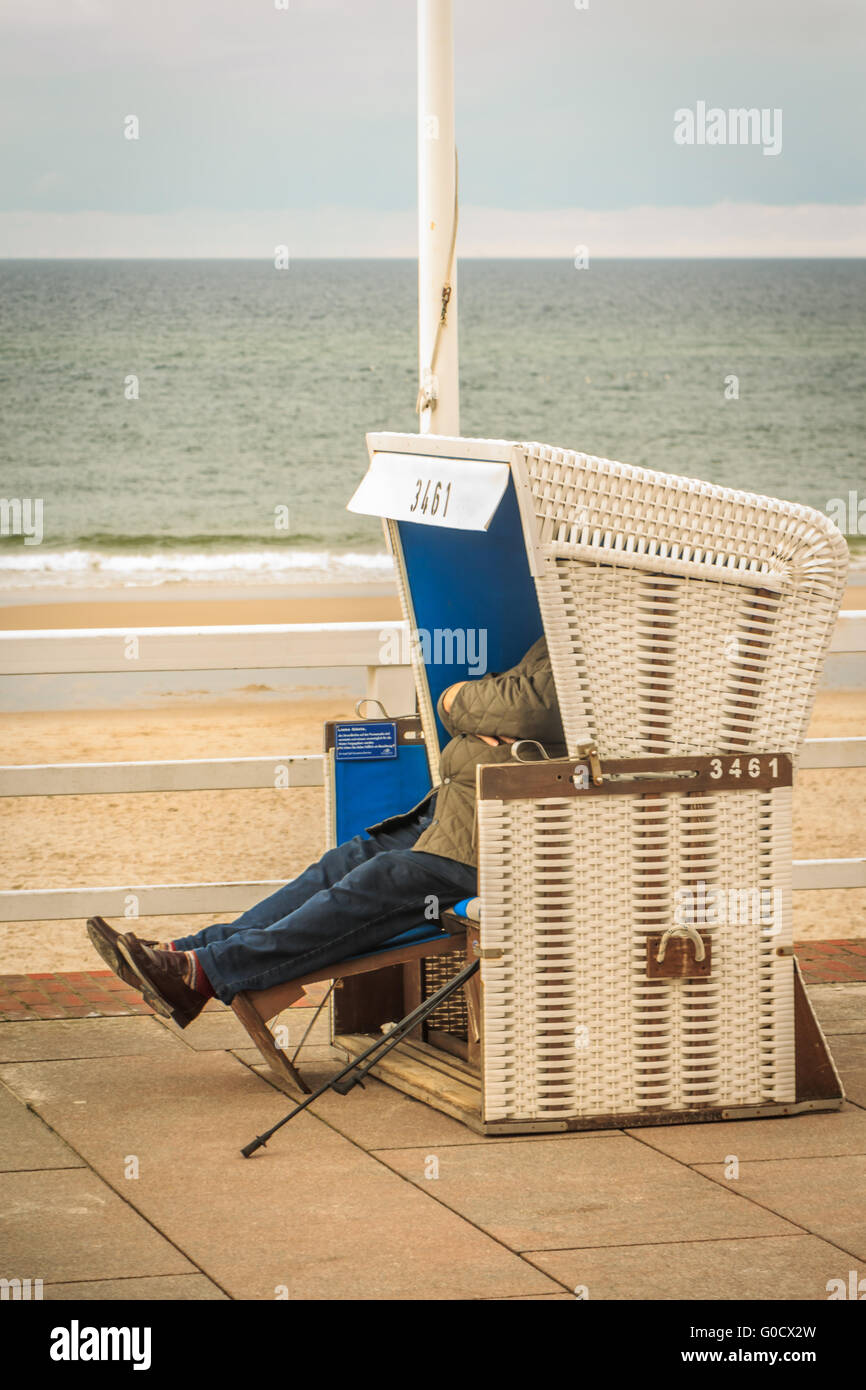 roofed wicker beach chair Stock Photo Alamy