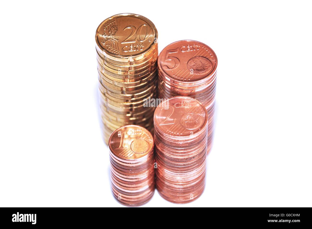 Stack of euro coins Stock Photo
