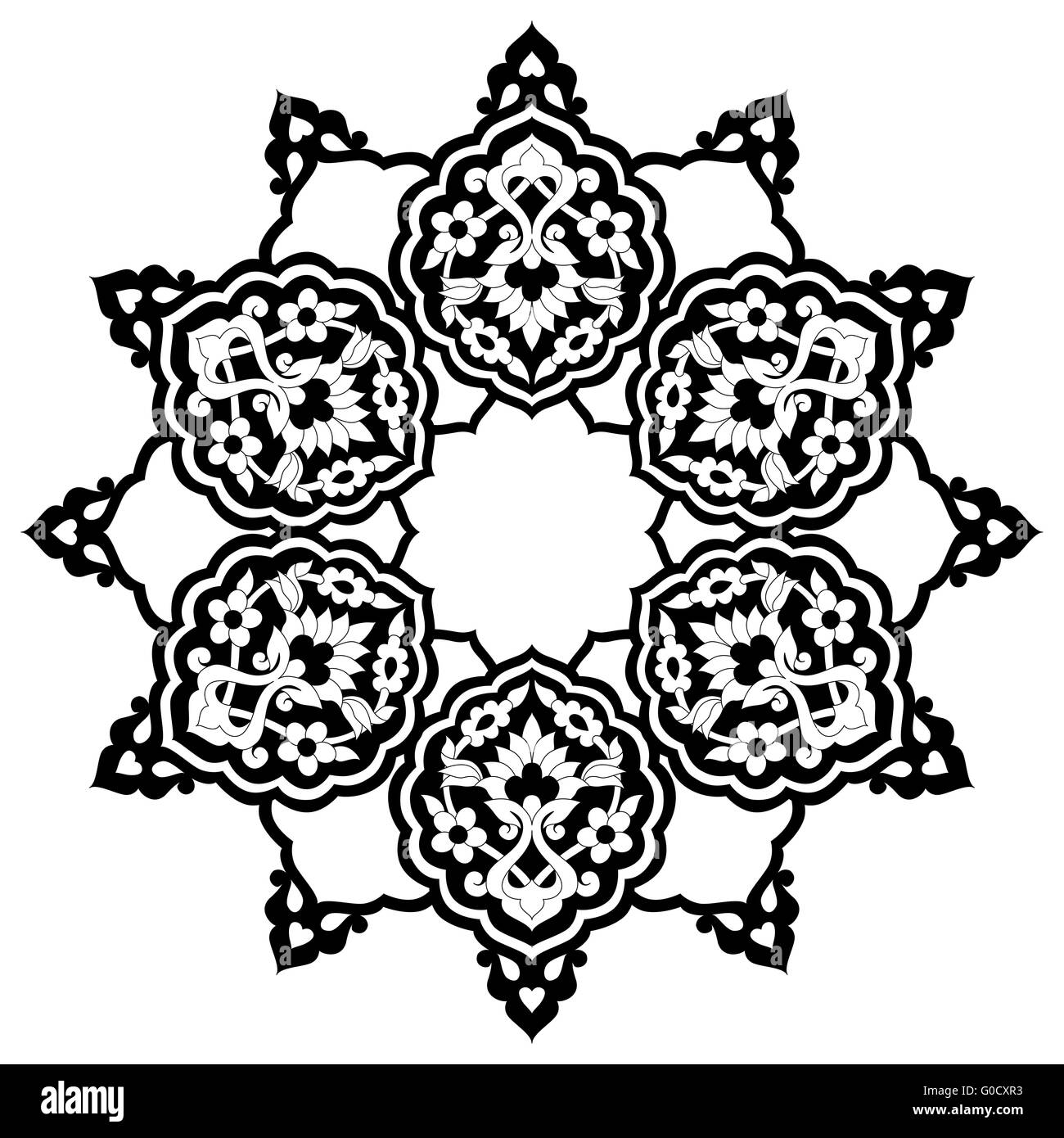 black artistic ottoman pattern series seventy eight Stock Photo