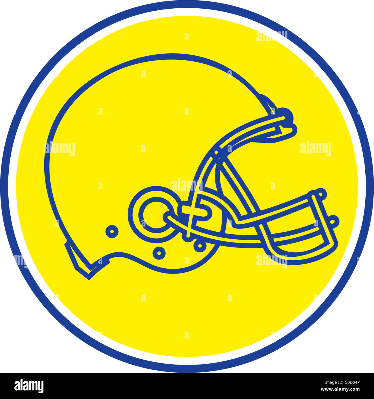 American Football Helmet Line Drawing Circle Retro Stock Photo Alamy
