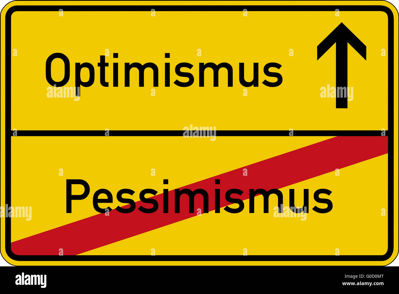 Pessimism and Optimism Stock Photo