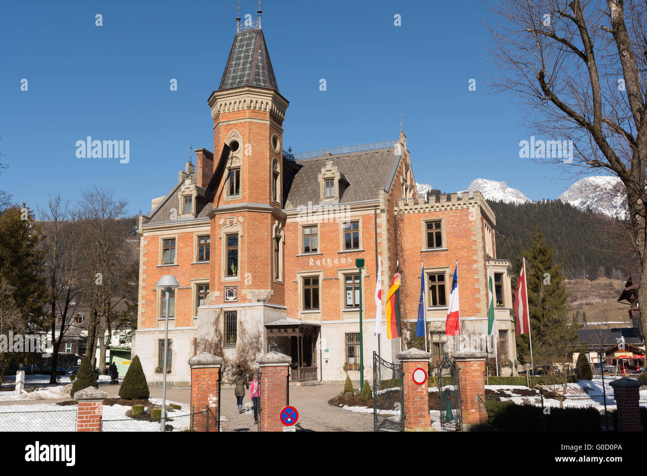 historic town hall worth seeing in Schladming Stock Photo
