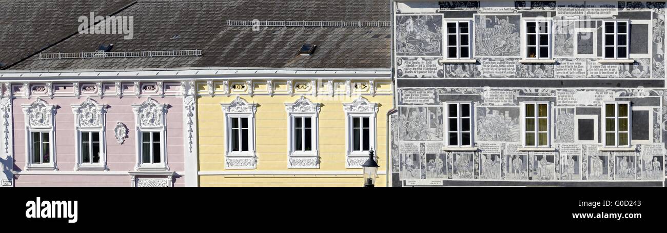 town houses with baroque and renaissance facades Stock Photo