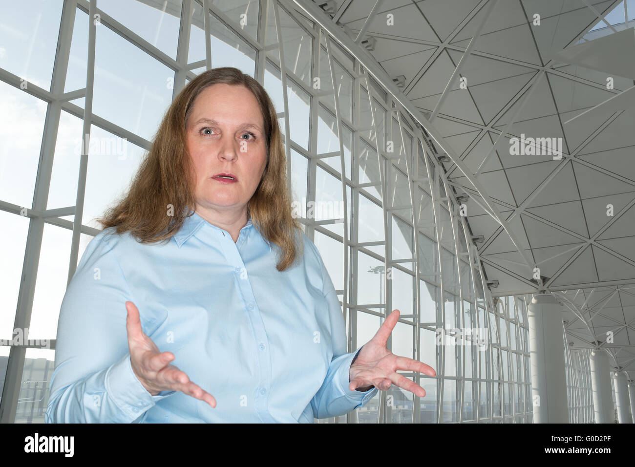 Business woman is stunned Stock Photo