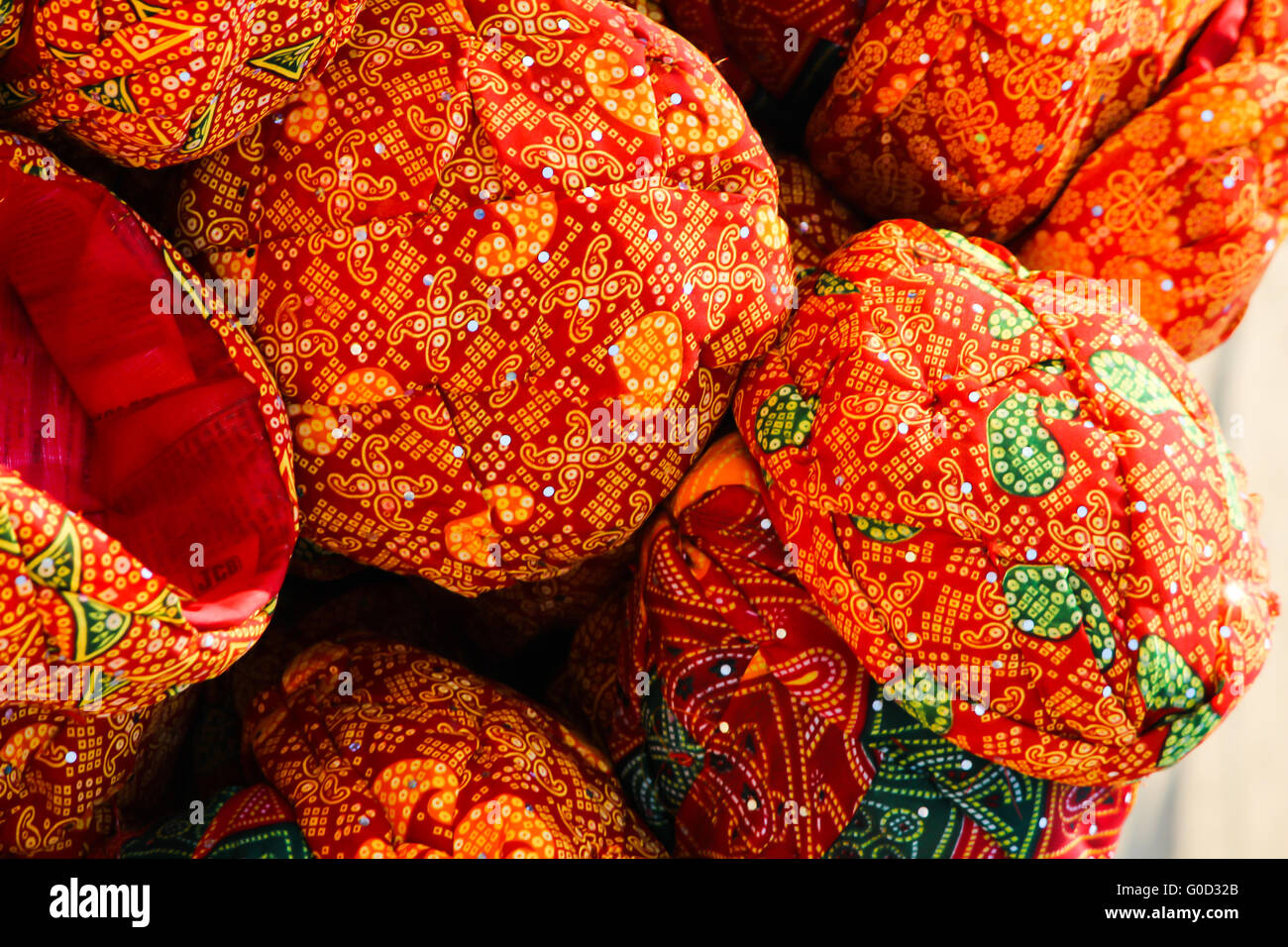 rajasthan turbans for sale Stock Photo