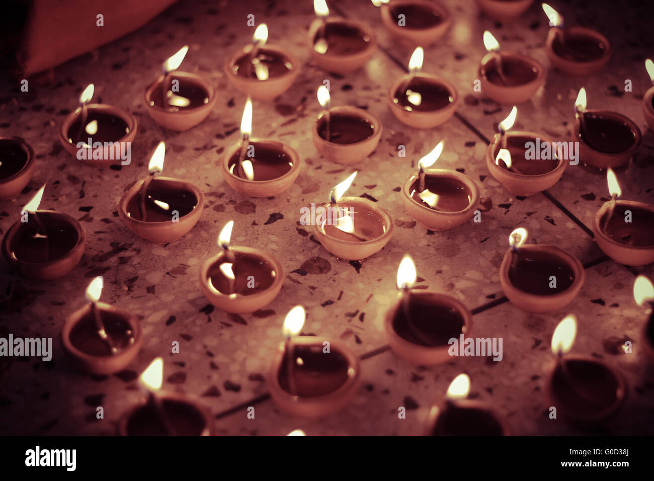 traditional indian oil lamp, retro look Stock Photo Alamy