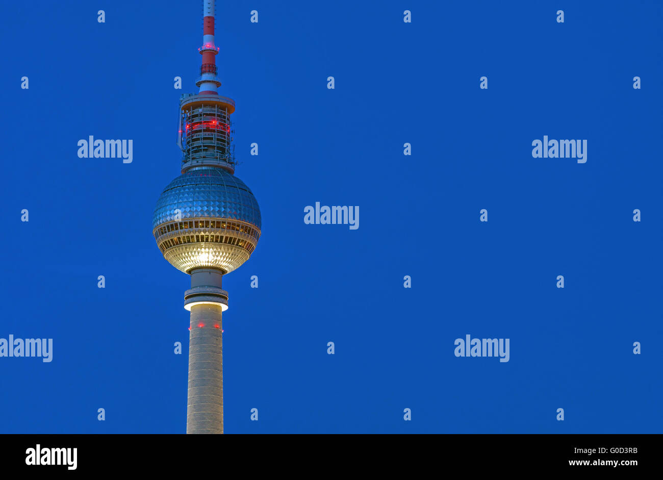 Detail of the TV Tower in Berlin at night Stock Photo