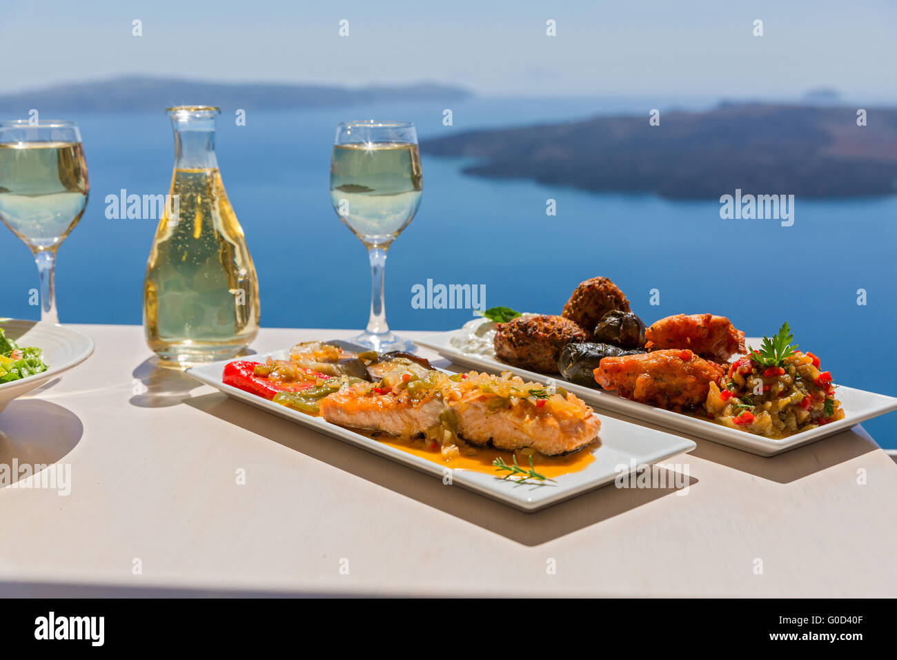 lunch-by-the-sea-greece-island-santorini-stock-photo-alamy