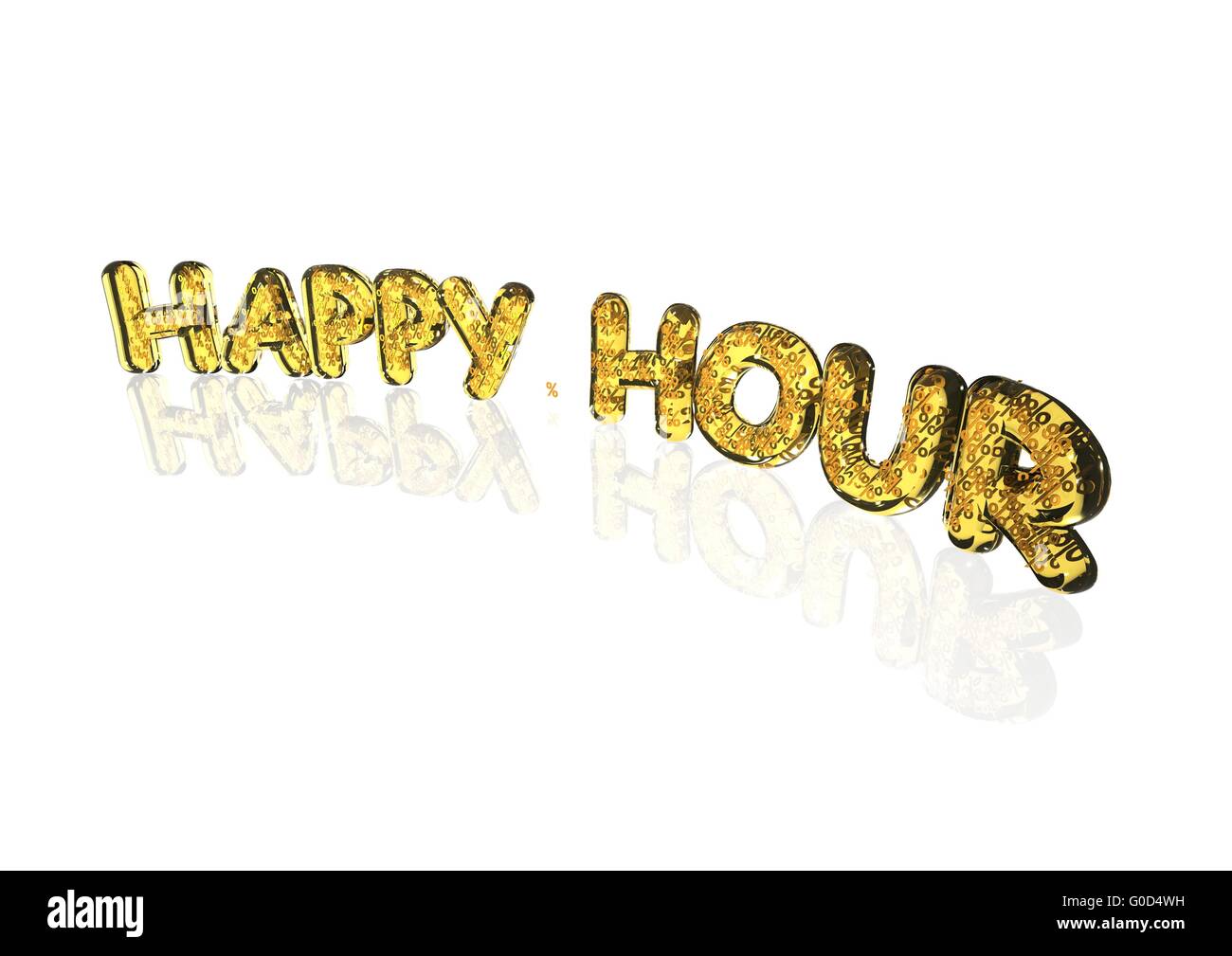 Word Happy hour made from percentage symbols Stock Photo Alamy