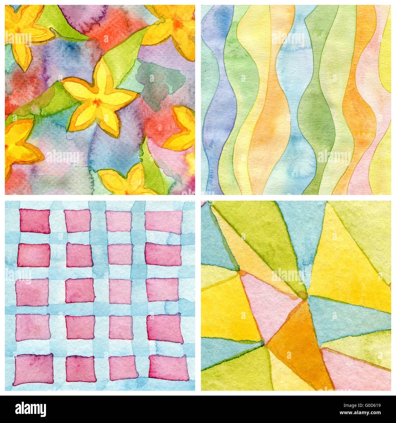 Set of abstract watercolor hand painted background. Paper texture Stock ...