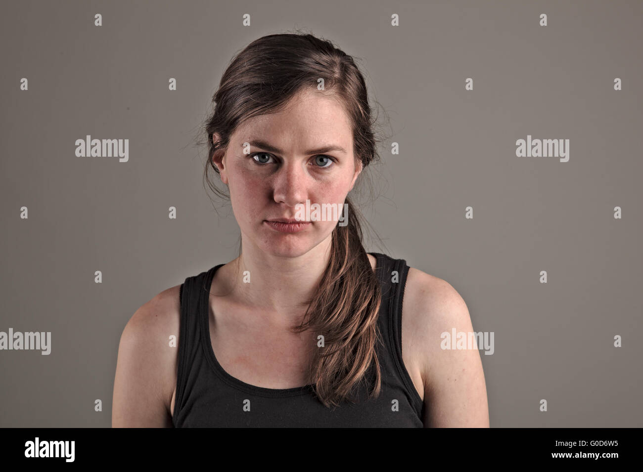 Young woman is sad Stock Photo