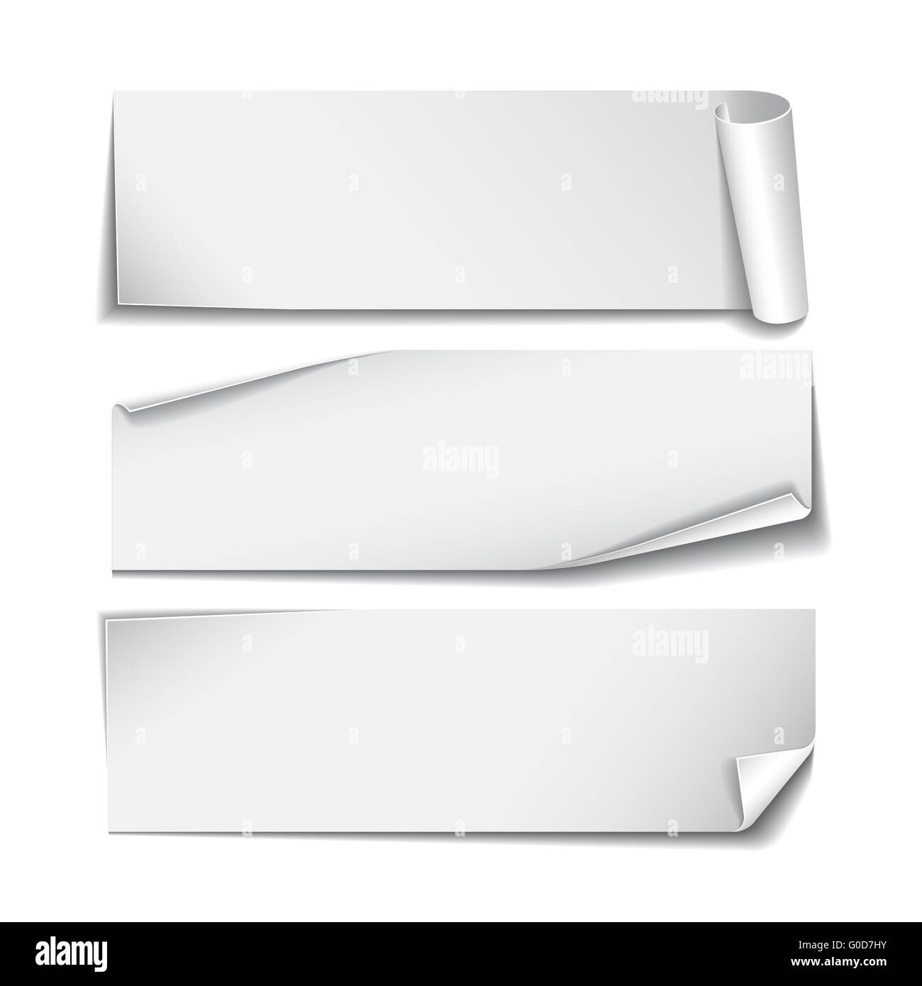 Set of rectangular paper stickers on white background Stock Photo Alamy