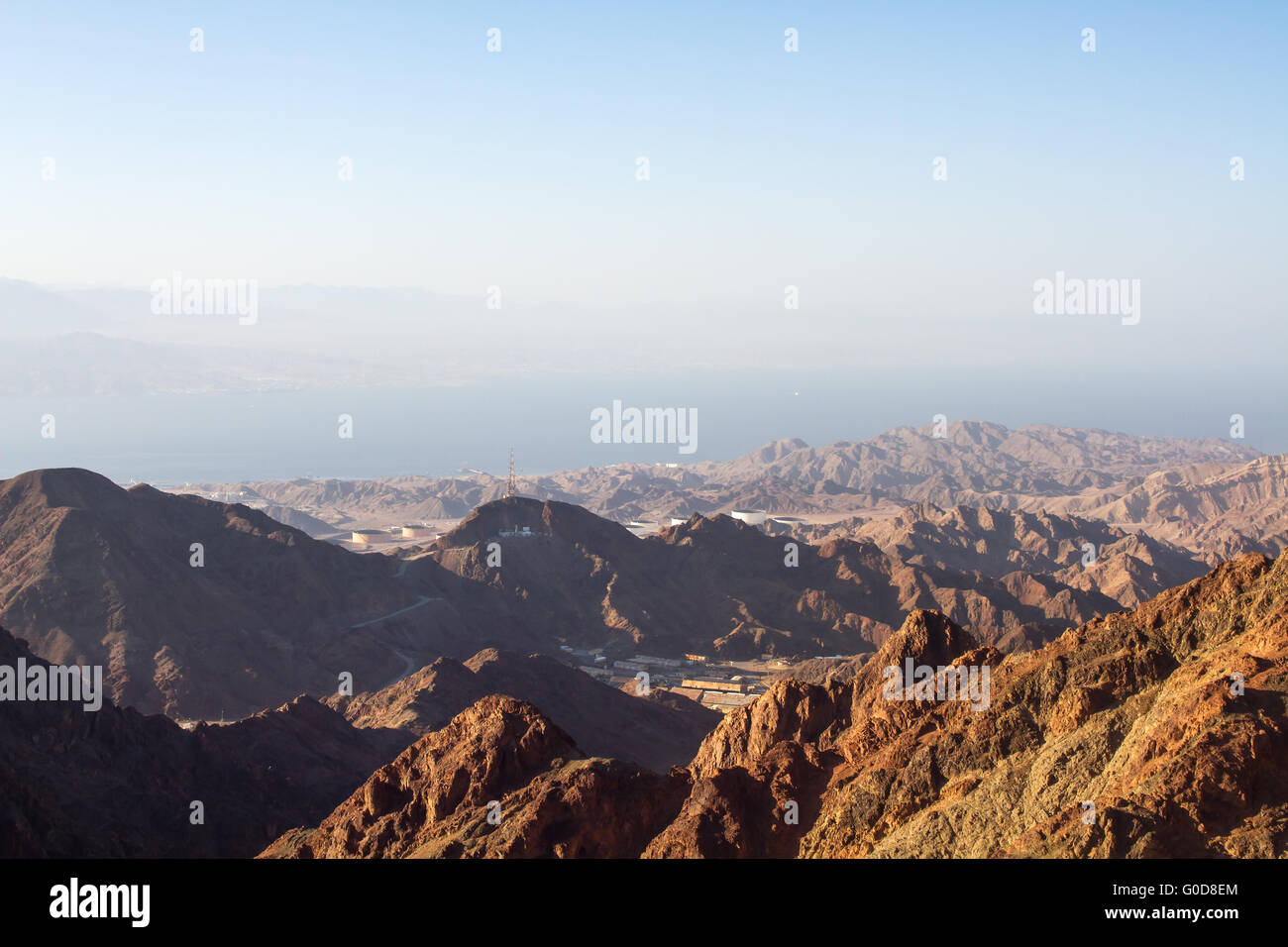 Early morning in ancient mountains of Sinai desert Stock Photo