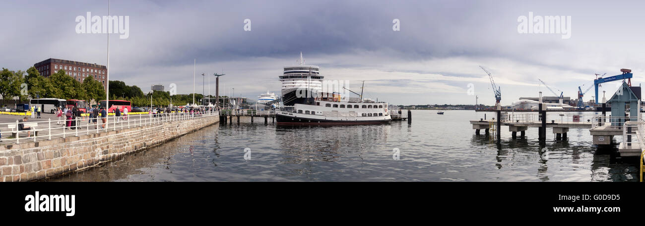 Panoramic View of the Port of Kiel in Germany Stock Photo