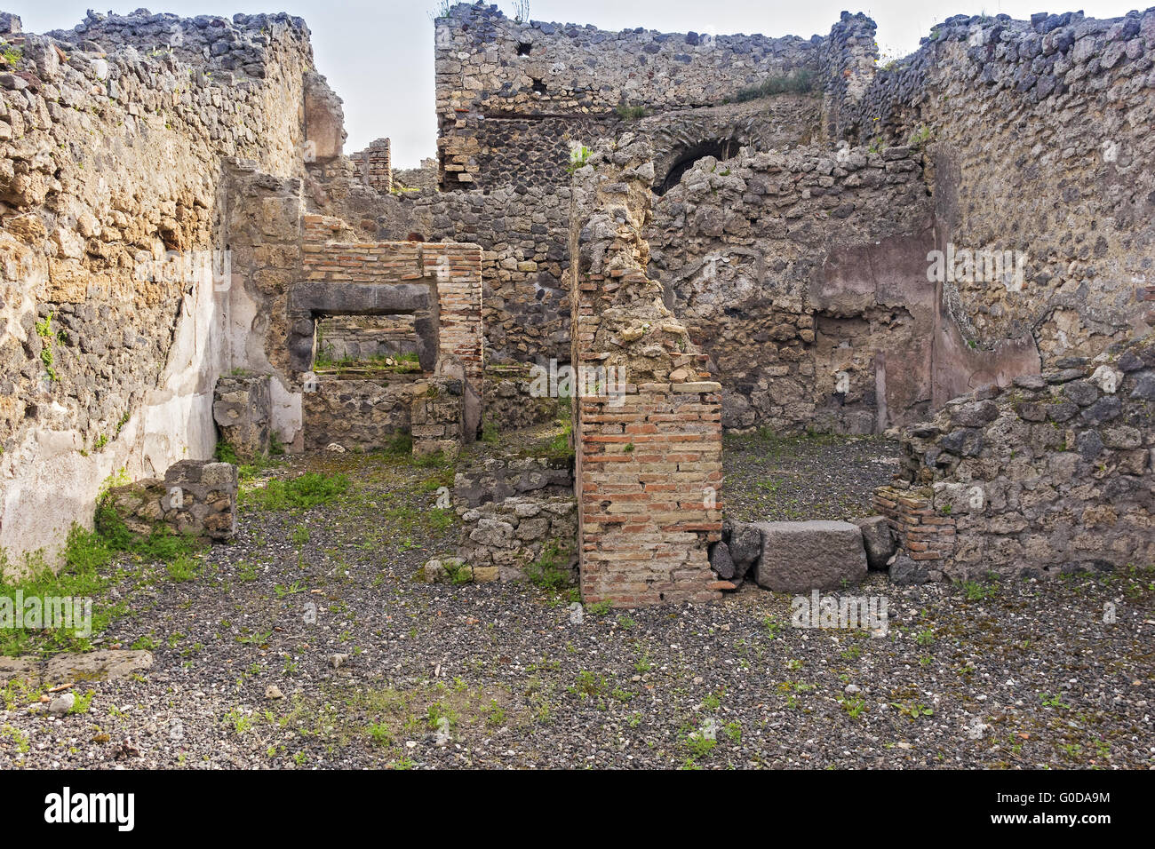 Ruined Buildings Pompeii Campanula Italy Stock Photo