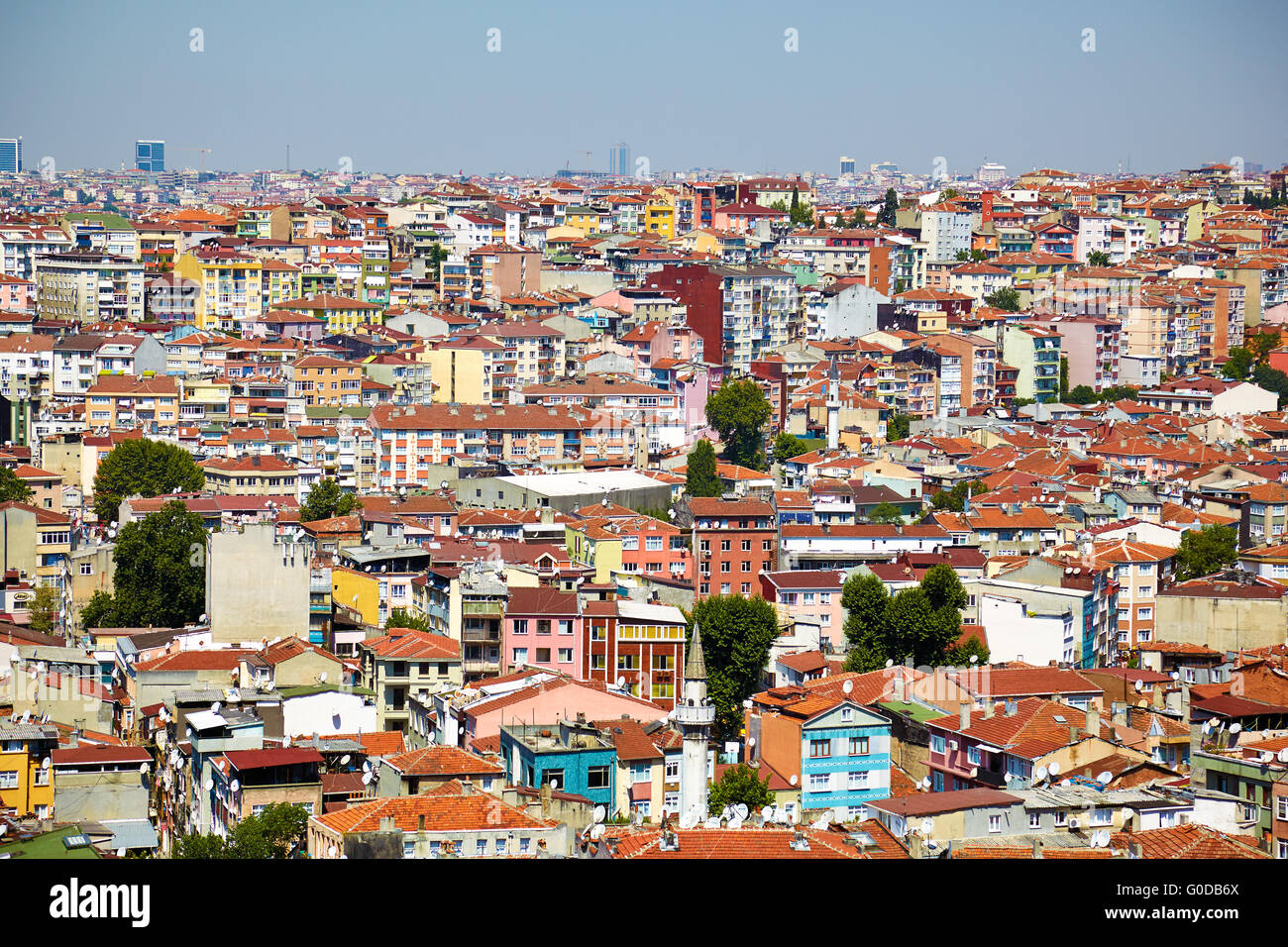 The residental neighborhoods of houses in the Besiktas region, Istanbul Stock Photo