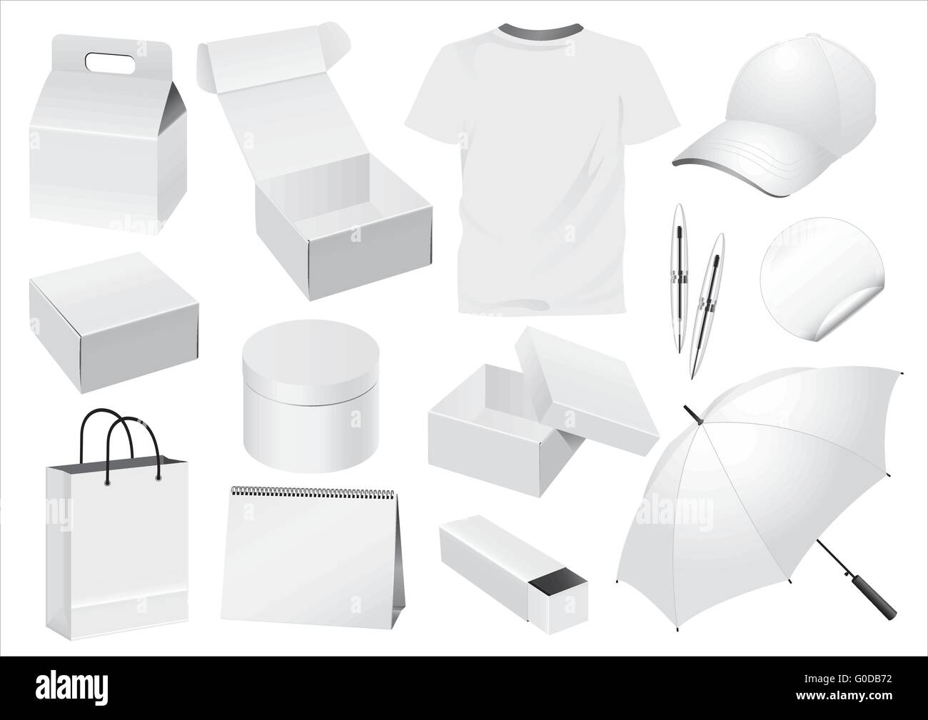 White hat and T-shirts Stock Vector
